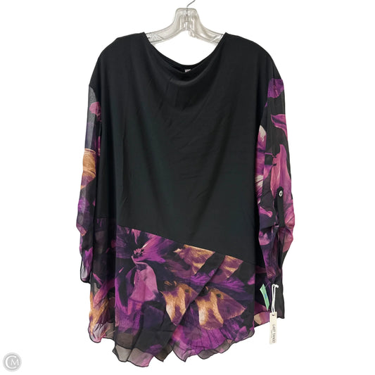 Top Long Sleeve By Clothes Mentor In Black & Purple, Size: 2x