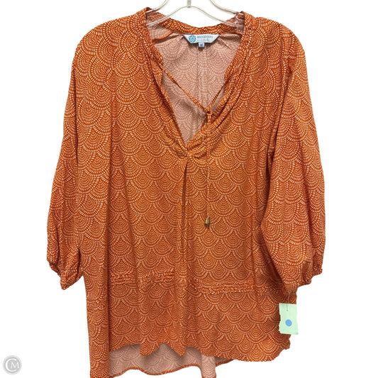 Top Long Sleeve By Escapada Living In Orange, Size: M