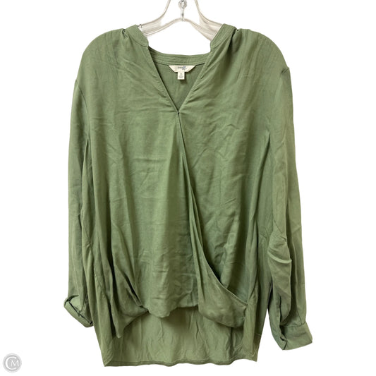 Top Long Sleeve By Terra & Sky In Green, Size: Xl