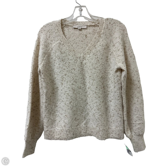 Sweater By Loft In Gold & White, Size: Xs