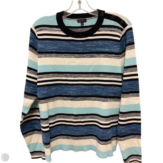 Sweater By Talbots In Blue & White, Size: Xl