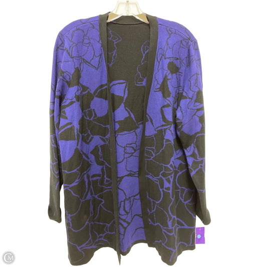 Cardigan By Clothes Mentor In Black & Purple, Size: Osfm