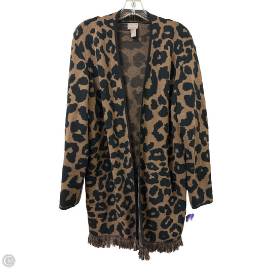 Cardigan By Chicos In Animal Print, Size: L