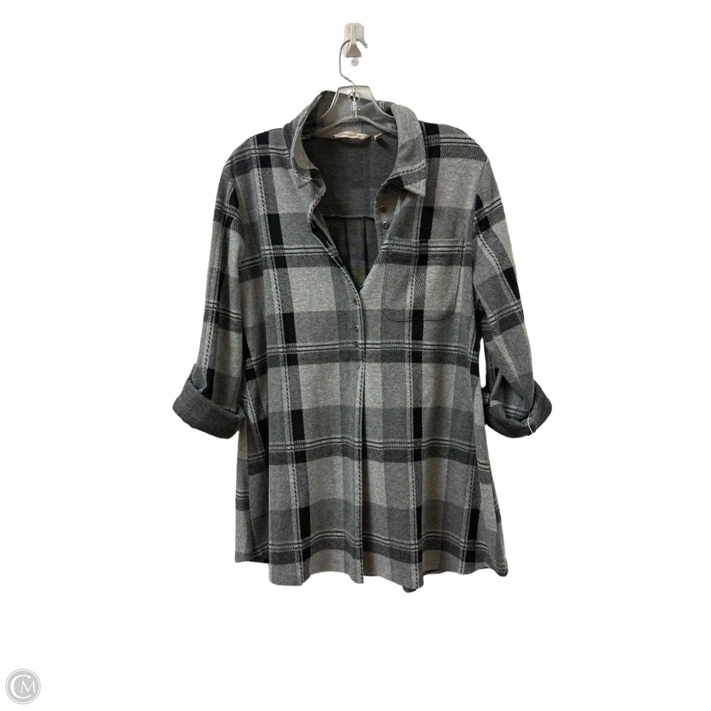 Sweater By Soft Surroundings In Black & Grey, Size: M