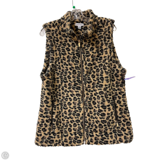 Vest Faux Fur & Sherpa By Calvin Klein In Animal Print, Size: L