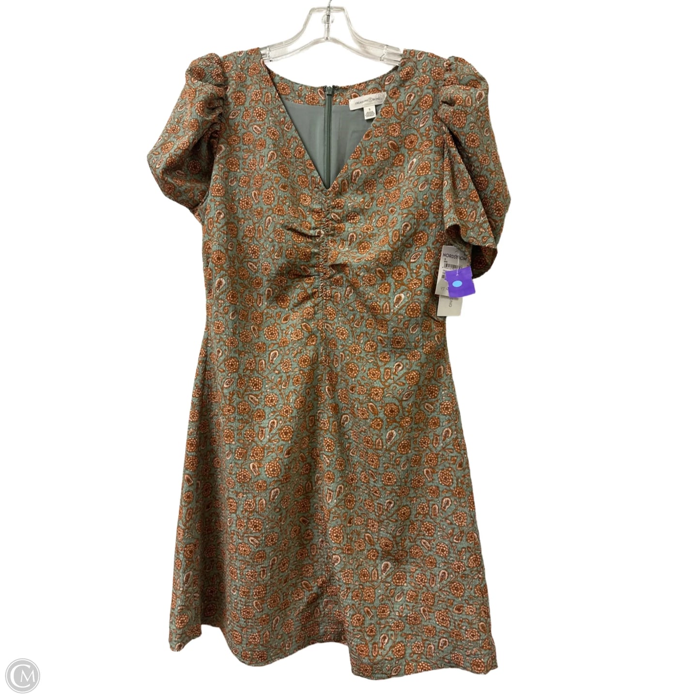 Dress Casual Midi By Treasure And Bond In Green & Orange, Size: S