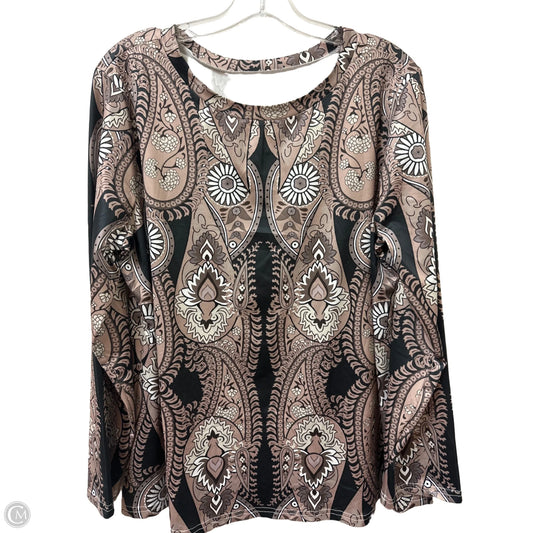 Top Long Sleeve By Clothes Mentor In Brown, Size: 1x