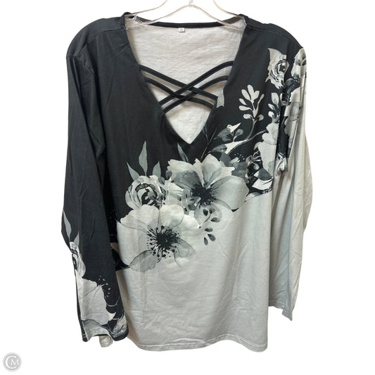 Top Long Sleeve By Clothes Mentor In Black & Grey, Size: 2x