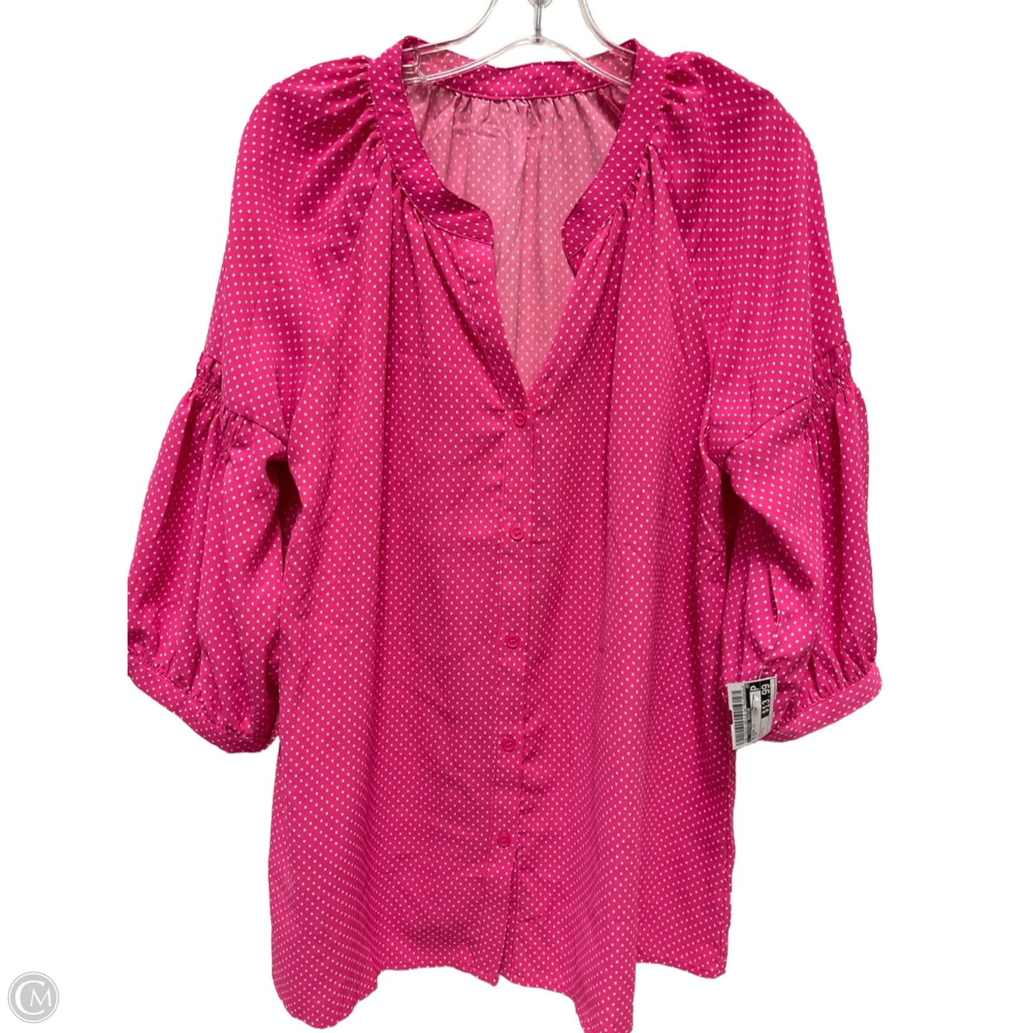 Blouse Long Sleeve By Clothes Mentor In Pink, Size: L