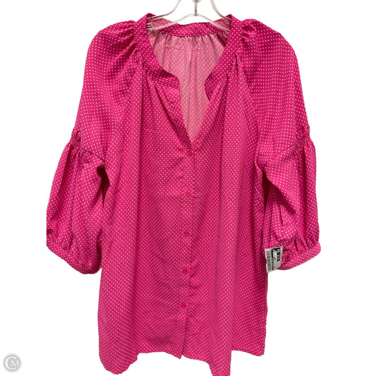 Blouse Long Sleeve By Clothes Mentor In Pink, Size: L