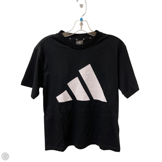 Athletic Top Short Sleeve By Adidas In Black, Size: S
