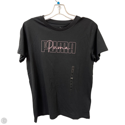 Athletic Top Short Sleeve By Puma In Black, Size: S