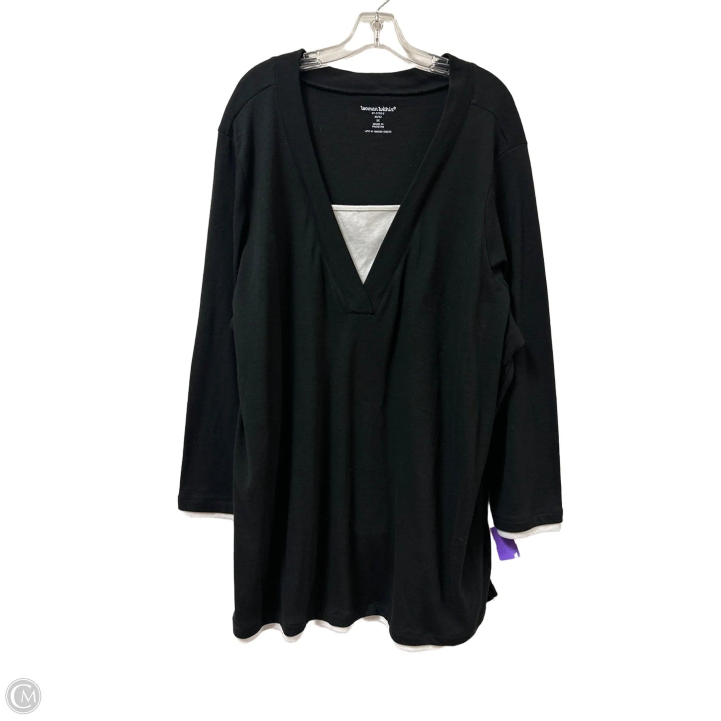 Top Long Sleeve By Woman Within In Black, Size: 3x