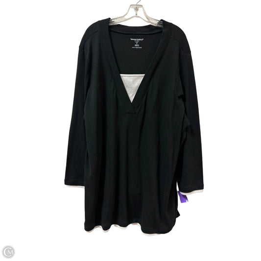 Top Long Sleeve By Woman Within In Black, Size: 3x