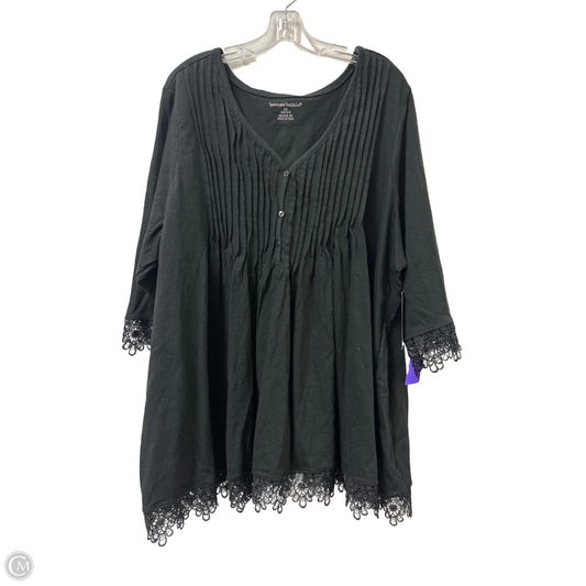 Top Long Sleeve By Woman Within In Black, Size: 3x