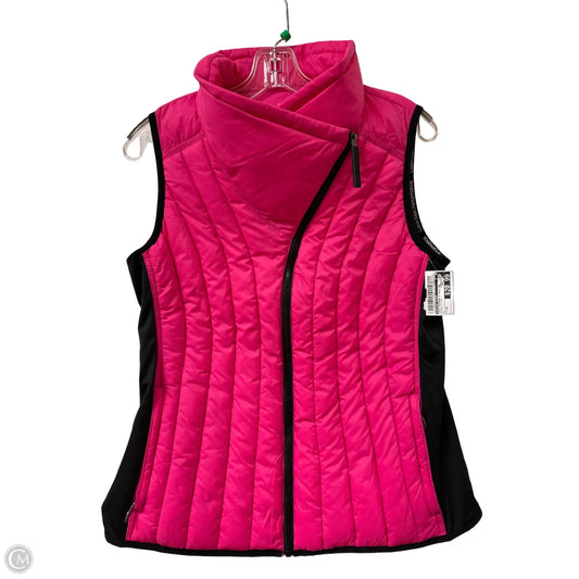 Vest Puffer & Quilted By Calvin Klein In Black & Pink, Size: M