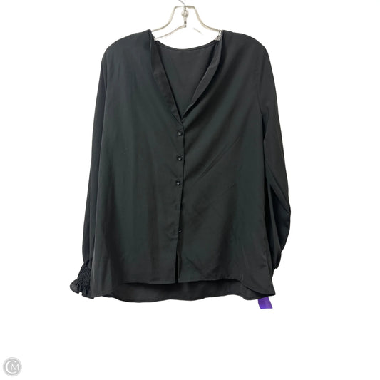 Blouse Long Sleeve By Clothes Mentor In Black, Size: L