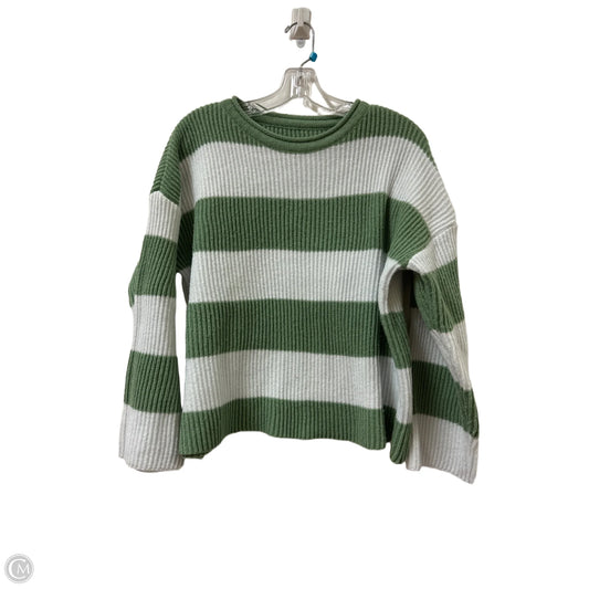 Sweater By Clothes Mentor In Green & White, Size: L