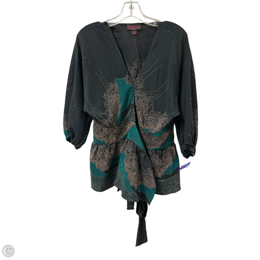 Top Long Sleeve By Clothes Mentor In Black & Green, Size: S