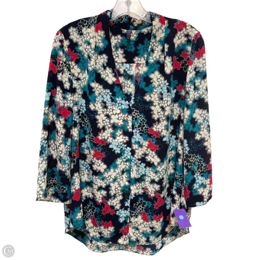 Blouse Long Sleeve By Not Your Daughters Jeans In Floral Print, Size: S