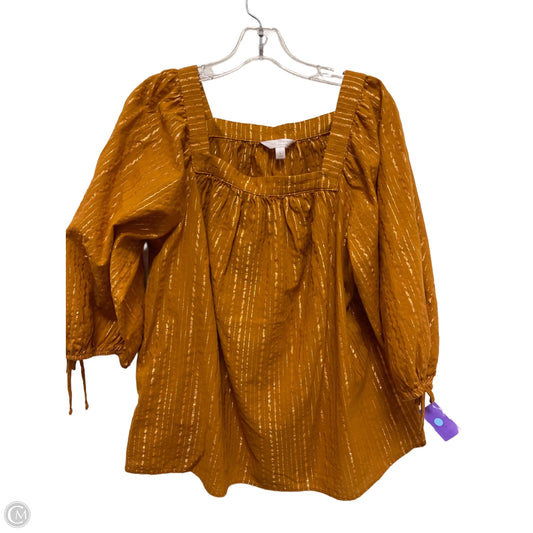 Top Long Sleeve By Lc Lauren Conrad In Yellow, Size: L