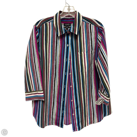 Blouse Long Sleeve By Jones New York In Multi-colored, Size: Mp