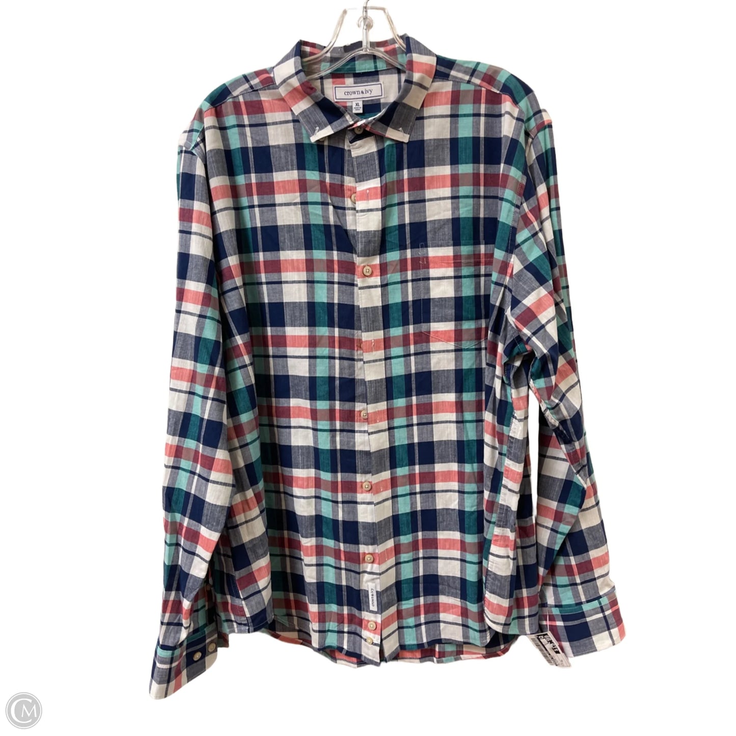 Blouse Long Sleeve By Crown And Ivy In Multi-colored, Size: Xl