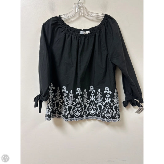Top Long Sleeve By Time And Tru In Black & White, Size: M