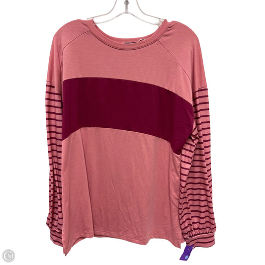 Top Long Sleeve By Clothes Mentor In Pink, Size: L