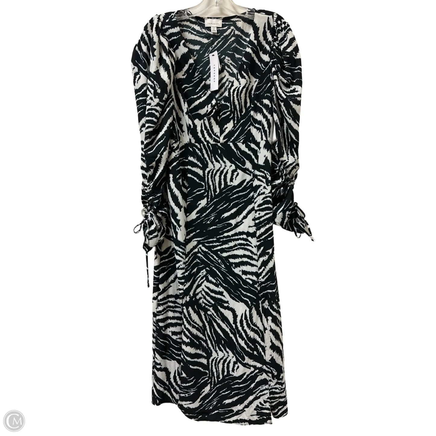 Dress Casual Maxi By Top Shop In Black & White, Size: L