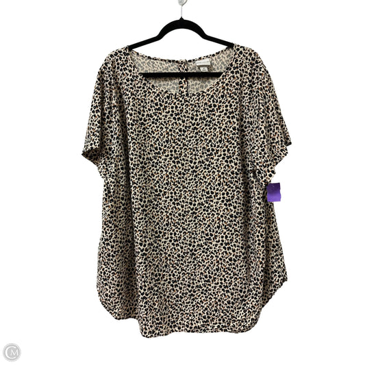 Top Short Sleeve By Ava & Viv In Animal Print, Size: 2x