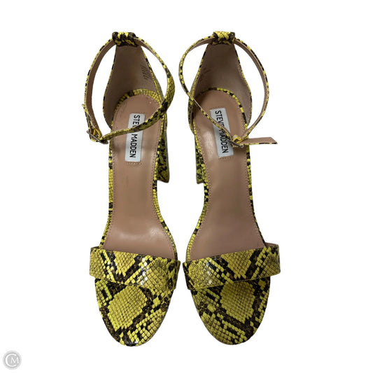 Shoes Heels Block By Steve Madden In Black & Yellow, Size: 10