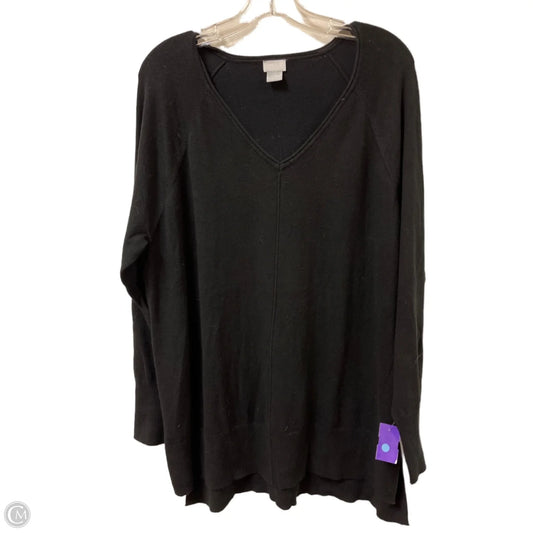 Sweater By Chicos In Black, Size: L