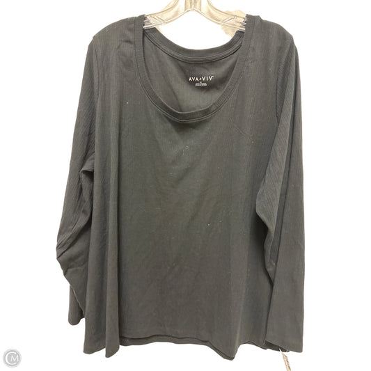 Top Long Sleeve By Ava & Viv In Black, Size: 2x