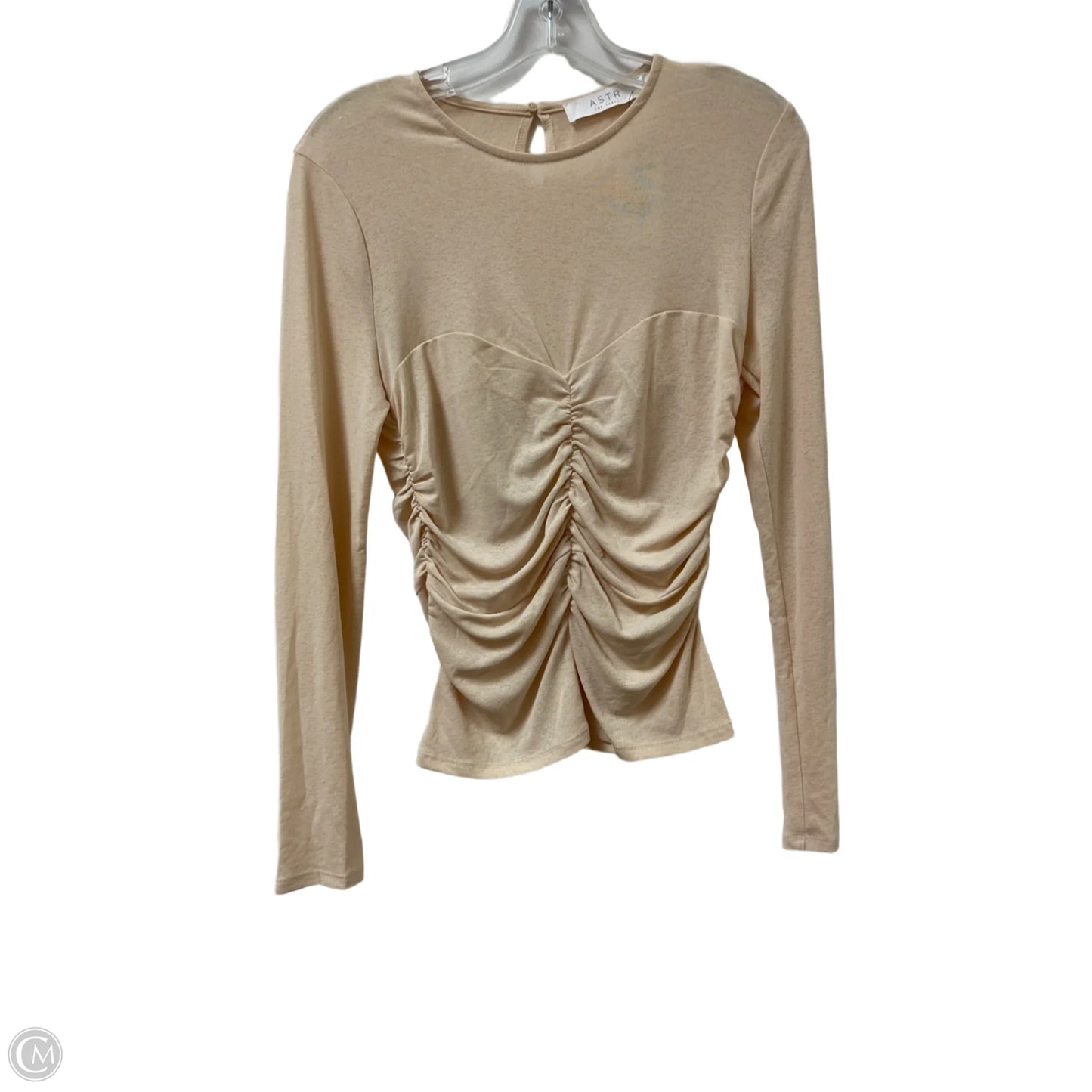 Top Long Sleeve By Astr In Cream, Size: L
