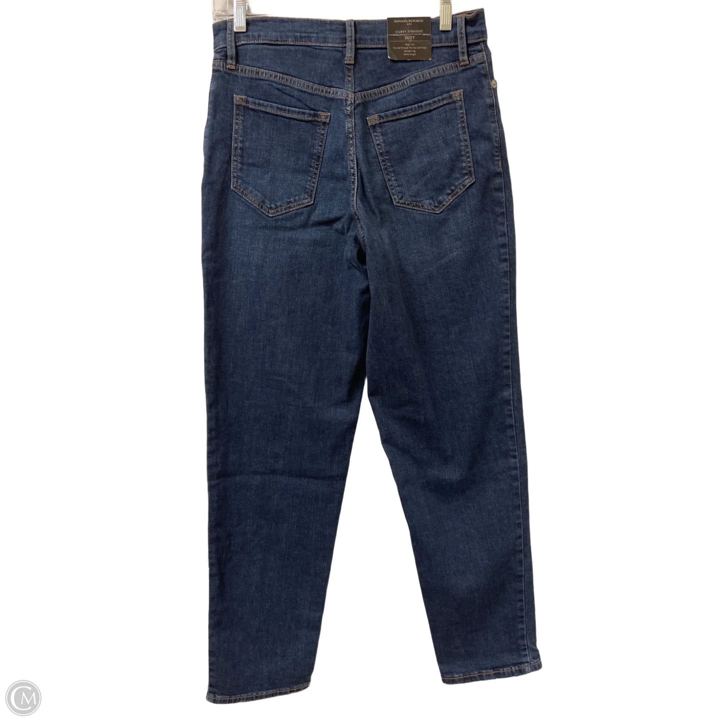 Jeans Straight By Banana Republic In Blue Denim, Size: 2