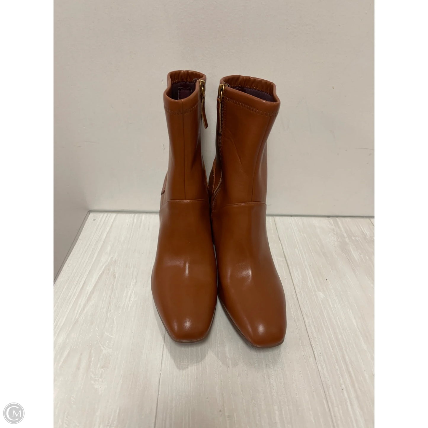 Boots Ankle Heels By Franco Sarto In Brown, Size: 9.5