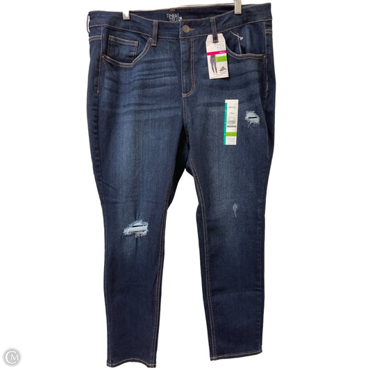 Jeans Skinny By Time And Tru In Blue Denim, Size: 18