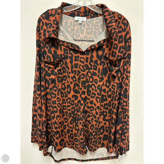 Blouse Long Sleeve By Clothes Mentor In Animal Print, Size: Xl