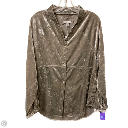 Blouse Long Sleeve By Cupio In Grey, Size: M