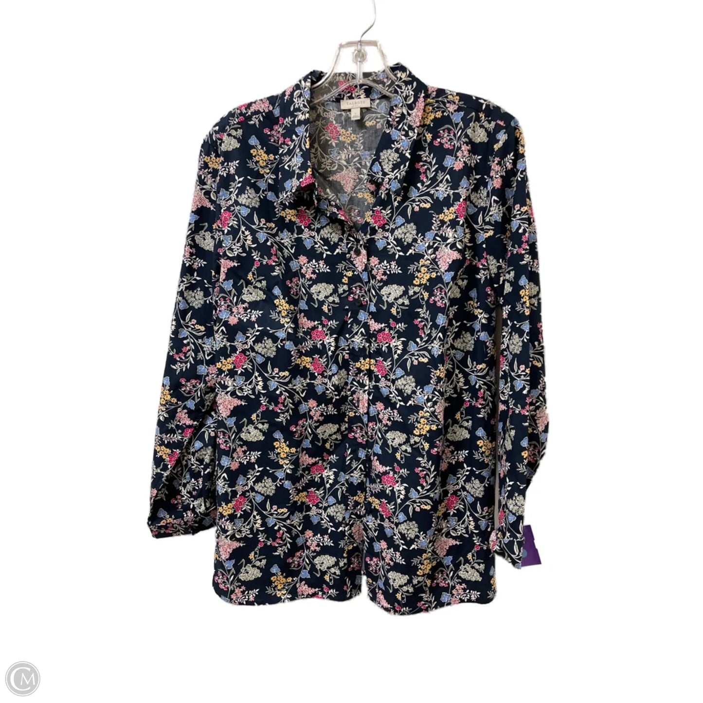 Blouse Long Sleeve By Talbots In Floral Print, Size: L
