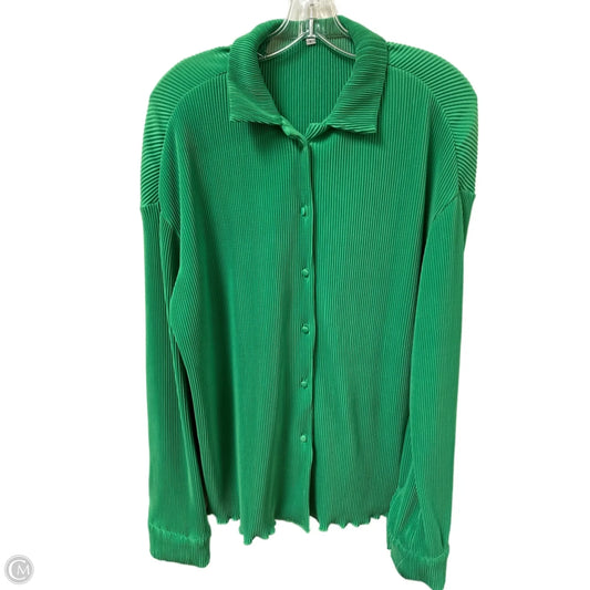 Blouse Long Sleeve By Clothes Mentor In Green, Size: L