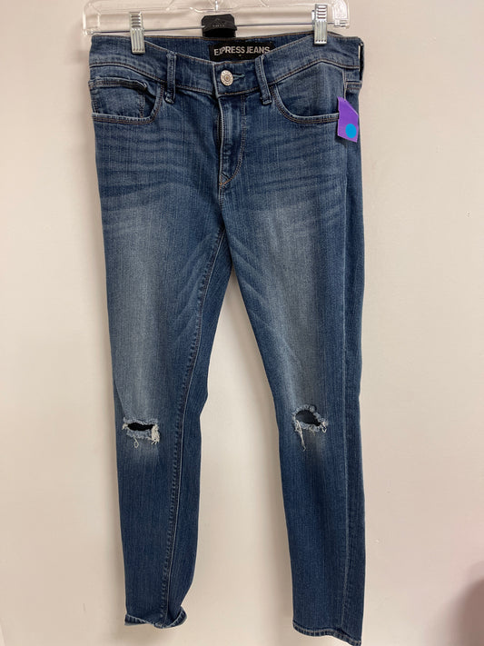 Jeans Skinny By Express In Blue Denim, Size: 4