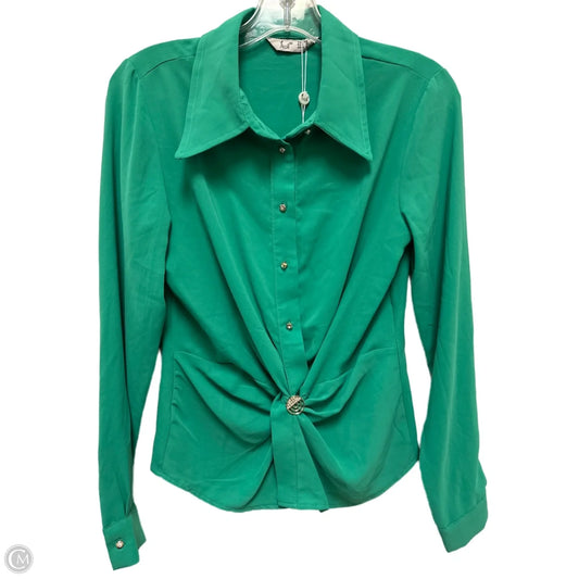 Blouse Long Sleeve By Clothes Mentor In Green, Size: S