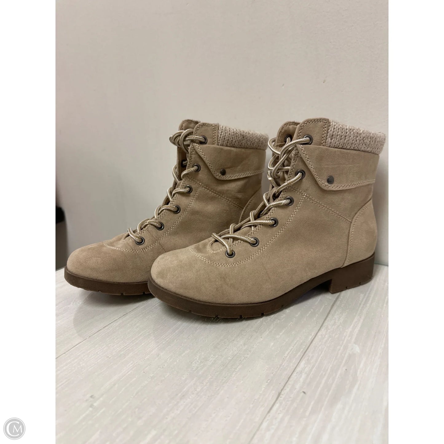 Boots Ankle Flats By St Johns Bay In Cream, Size: 8.5