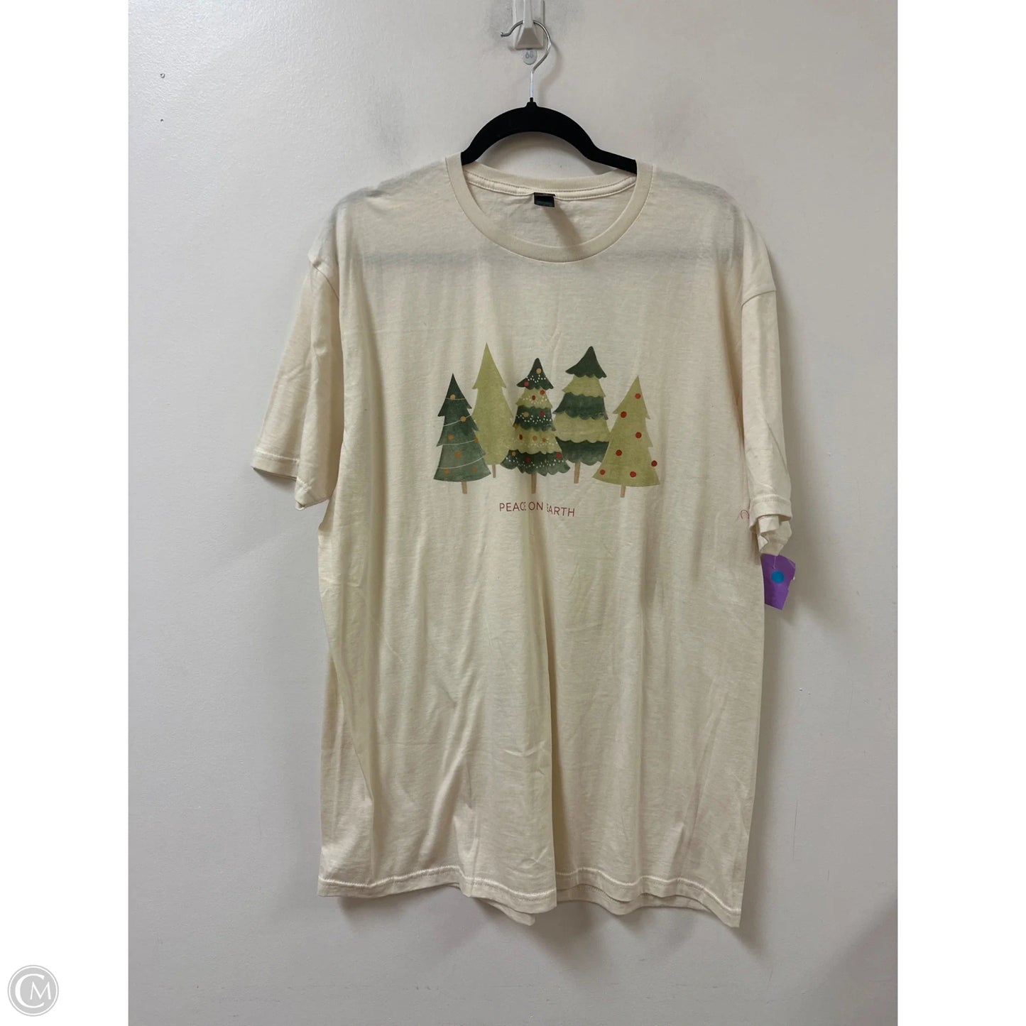 Top Short Sleeve By Clothes Mentor In Tan, Size: Xl
