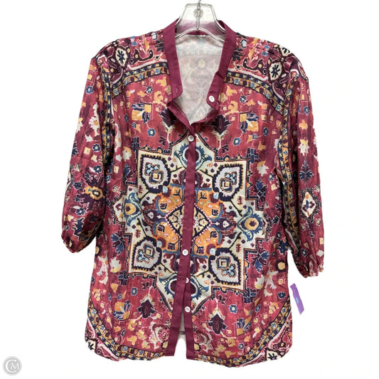 Blouse Long Sleeve By Clothes Mentor In Multi-colored, Size: S