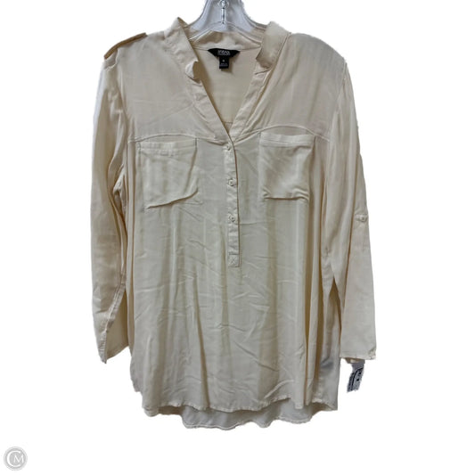 Top Long Sleeve By Intro In Cream, Size: M