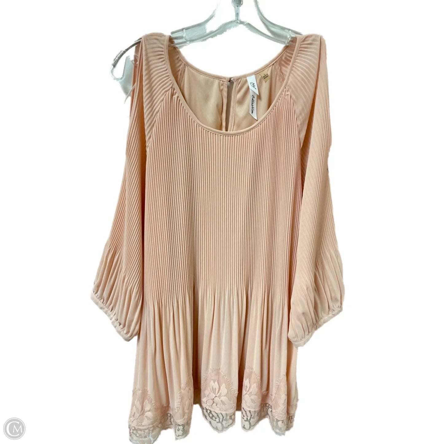 Top Long Sleeve By Ny Collection In Peach, Size: L