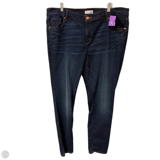 Jeans Skinny By Loft In Blue Denim, Size: 18